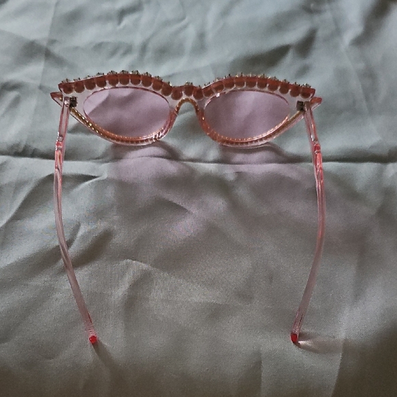Pink Rhinestone Cat-Eye Sunglasses - Picture 6 of 6
